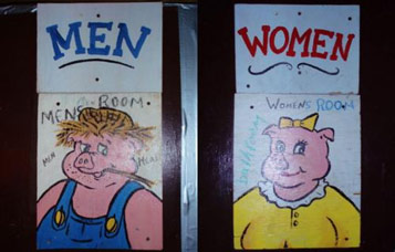 Restroom Signs - Pigs