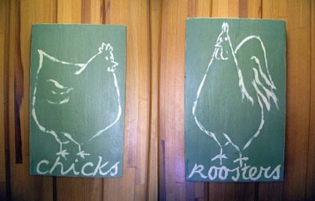 Restroom Signs - Chickens