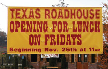 Temporary Restaurant Sign